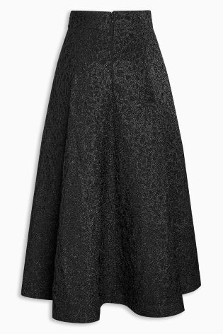 Black Dipped Hem Skirt